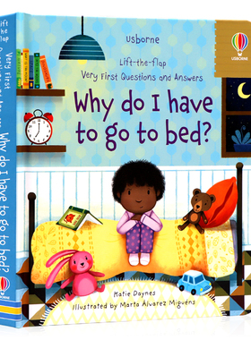 Usborne问与答翻翻书 我为什么要睡觉 英文原版绘本Why Do I Have To Go To Bed Lift the flap Very First Questions and Answers