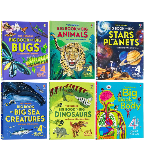 大型动物恐龙书系列英文原版 Big Book of Big Animals Dinosaurs 儿童科普绘本超大折叠页探索世界最大动物 激发孩子探索精装绘本