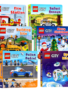 乐高警察巡逻队机关操作书Lego Merry Police Patrol A Push Pull and Slide Book英文原版绘本 乐高生活系列推拉活动玩具书送音频