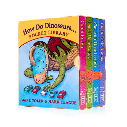 家有恐龙系列4册盒装英语原版 How Do Dinosaurs Pocket Library吴敏兰绘本廖彩杏书单纸板书学乐幼儿启蒙益智早教英文绘本