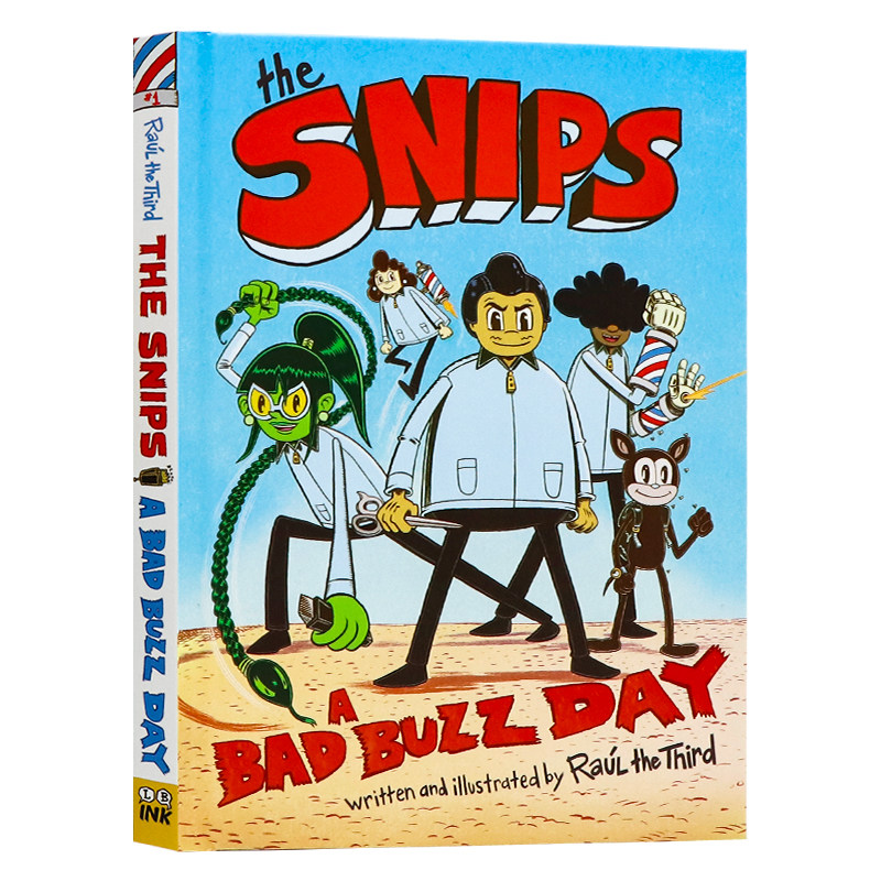 剪刀超人1 糟糕的寸头风波 英文原版 The Snips A Bad Buzz Day 少儿幽默成长故事漫画小说 小学生英语课外阅读读物 精装 趣味插图