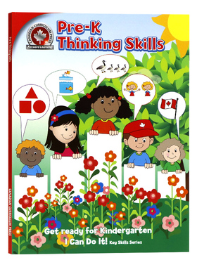学前班思维训练英文原版 Thinking Skills Pre-K 加拿大课外练习教材教辅儿童学习工具书Canadian Curriculum Press出版