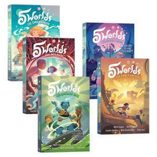 5个世界5册 英文原版漫画 5 Worlds The Sand Warrior/The Cobalt Prince/The Red Maze/The Amber Anthem/The Emerald Gate平装版