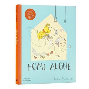小鬼当家英文绘本 home alone 关于狗狗独自在家幽默搞笑儿童英语启蒙读物精装4-8岁入选人物秋季zui佳书籍Barbara Nascimbeni作