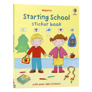 School Sticker Book Usborne出品尤斯伯恩贴纸书上学校主题英文原版 事情原装 Starting 儿童趣味启蒙上学需要做 进口书籍 绘本