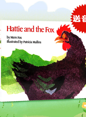 海蒂和狐狸 进口英文原版绘本 Hattie and the Fox  纸板书 廖彩杏书单 儿童图画书 名家Mem Fox 儿童启蒙认知家禽动物童书