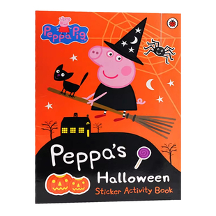Halloween Peppa 小豬佩奇活動(dòng)貼紙書 Book Activity 粉紅豬小妹 萬圣節(jié)主題繪本 英文原版 操作書涂色書 Pig Sticker