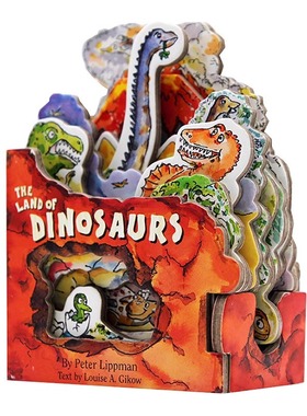 现货进口英文原版 Mini House The Land of Dinosaurs 迷你屋系列 恐龙世界 造型书 纸板玩具书全彩英文 Workman Peter Lippman