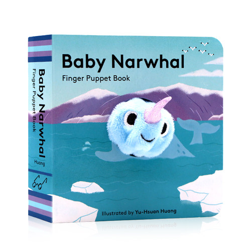 独角鲸宝宝小小手指偶书 Baby Narwhal Finger Puppet Book 英文原版绘本 小手掌书撕不烂纸板书 宝宝玩具书 0-3岁 亲子互动