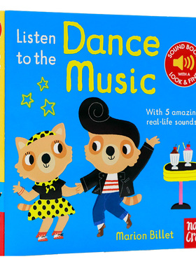 聆听舞蹈音乐 英文原版 Listen to the Dance Music 触摸发声书幼儿童乐感启蒙早教音乐纸板书宝宝触摸会发声 Nosy Crow 互动