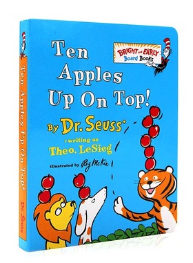 苏斯博士系列 头顶十个苹果Ten Apples Up on Top 英文原版绘本 Bright and Early Board Dr.Seuss 早教数字启蒙认知 纸板书撕不烂