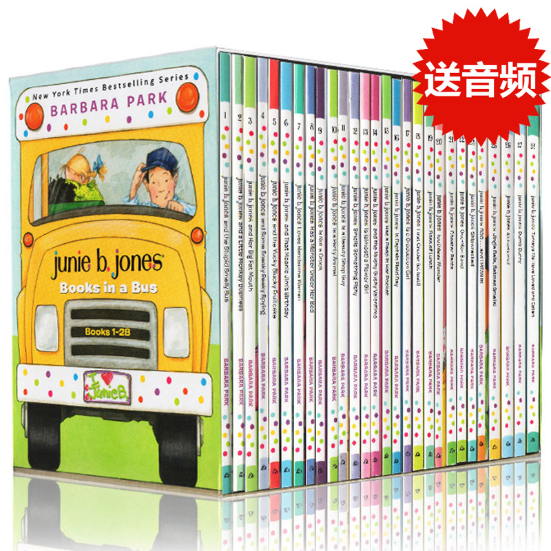 朱尼琼斯系列28册礼盒装全套 英文原版 Junie B. Jones Complete 1-28 儿童初级插图桥梁书蓝思值380-560L Barbara Park巴巴拉帕克 书籍/杂志/报纸 儿童读物原版书 原图主图