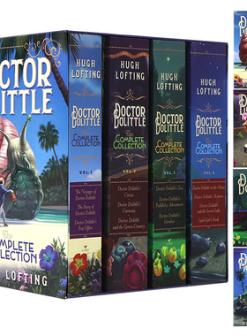 多力特的奇幻冒险4册全集套装 英文原版小说 Doctor Dolittle 怪医杜立德Hugh Lofting小罗伯特唐尼2020奇幻喜剧电影原著小说