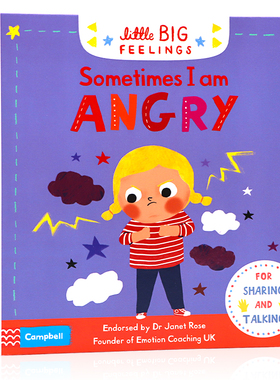有时我很生气 英文原版绘本 Little Big Feelings Sometimes I Am Angry儿童情绪管理情商培养精装纸板机关翻翻操作书亲子互动