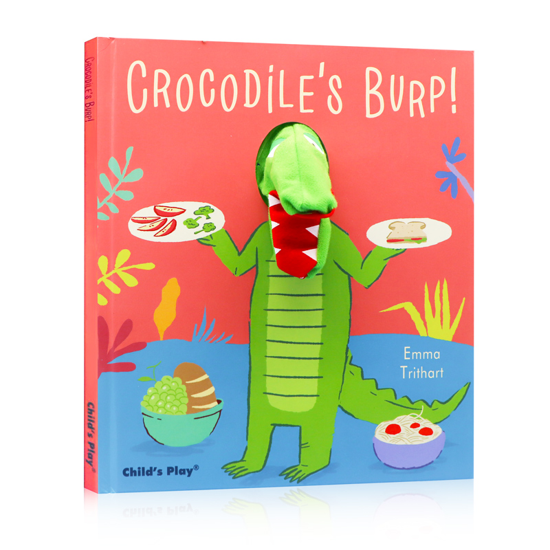 英文原版 Crocodile's Burp 鳄鱼的打嗝 纸板手指偶书 3到6岁 启蒙认知教育绘本 趣味亲子互动游戏 Child's Play出品finger puppet