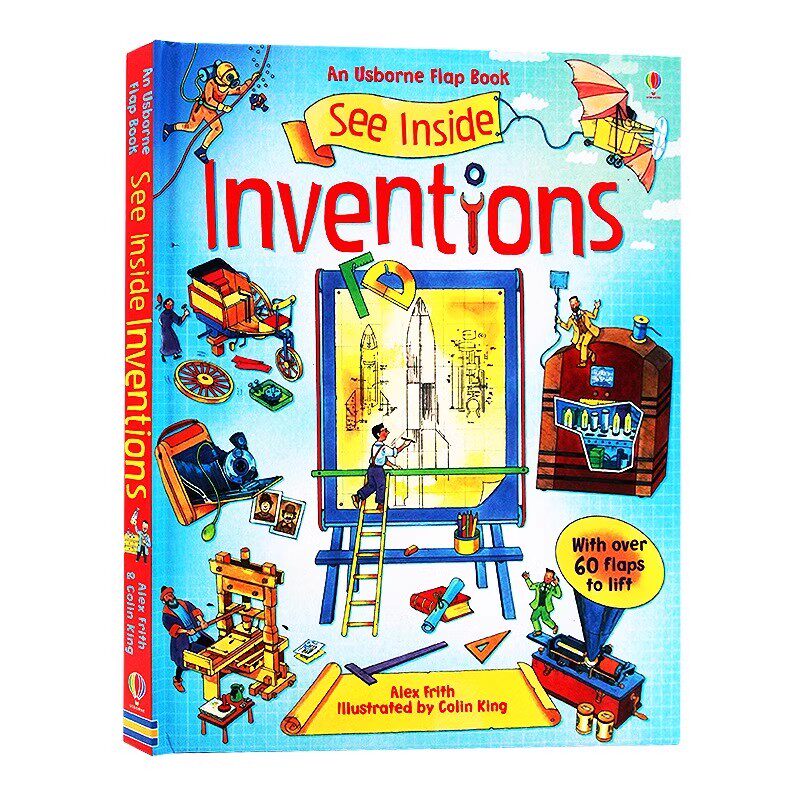 Usborne See Inside Inventions 尤斯伯恩看里面系列之发明英文原版绘本 大开纸板翻翻书 尤斯伯恩科普科学翻翻立体书系列