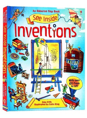 Usborne See Inside Inventions 尤斯伯恩看里面系列之发明英文原版绘本 大开纸板翻翻书 尤斯伯恩科普科学翻翻立体书系列
