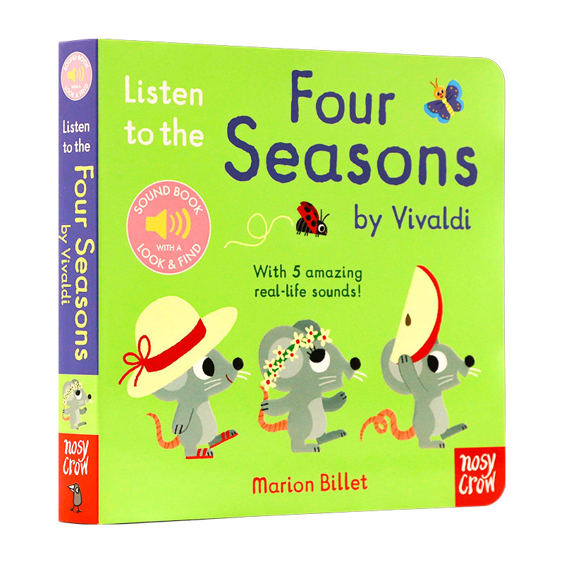 聆听四季 英文原版绘本 Listen to the Four Seasons 触摸发声书系列 幼儿童乐感启蒙早教音乐纸板书会发声 Nosy Crow宝宝英语读物