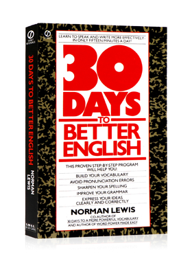 30天学好英文 英文原版Thirty Days to Better English 经典英语学习书 快速提高英语技能沟通技巧拼写发音练习工具书Norman Lewis