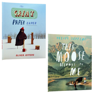 智慧小孩系列两册合售英文原版绘本Oliver Jeffers This Moose Belongs to Me这只驼鹿是我的The Great Paper Caper超级纸飞贼