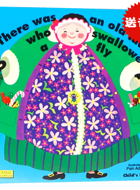 Child's Play 韵文歌谣洞洞书二辑带CD版 有位吞了苍蝇的老奶奶 英文原版绘本There was an old lady who swallowed a fly经典儿歌