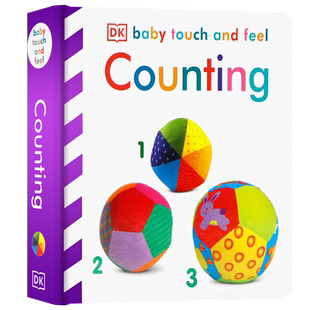DK宝宝触摸书进口英文原版 Baby Touch and Feel Counting 数字启蒙学数数儿童英语启蒙纸板书撕不烂亲子阅读绘本早教益智