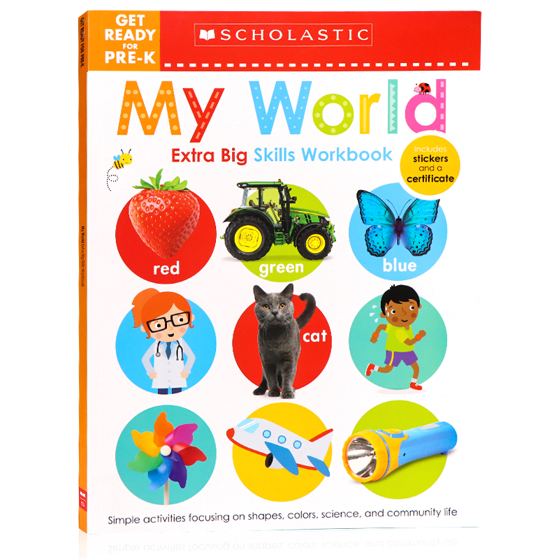 学乐启蒙练习册：学前技能-小世界 英文原版 Get Ready for Pre-k Extra Big Skills Workbook: My World 学前儿童启蒙认知 幼儿园