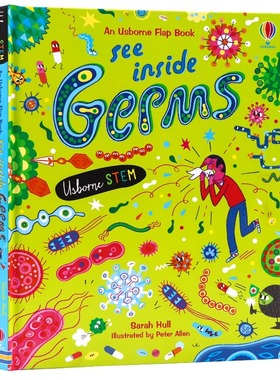 Usborne看里面系列揭秘细菌See Inside Germs 精装纸板翻翻书 儿童英语启蒙科普立体翻翻书 stem百科科普绘本6岁+尤斯伯恩进口图书