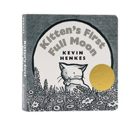 小猫咪追月亮英文原版绘本 Kitten's First Full Moon 凯迪克金奖幼儿童启蒙纸板书常青藤爸爸书单早教英语图画书 Kevin Henkes
