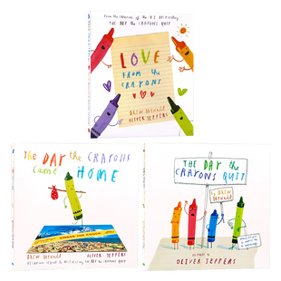 小蜡笔大罢工系列3册 英文原版 The Day The Crayons Came Home名家Oliver Jeffers奥利弗杰弗斯 儿童启蒙认知图画故事书 全彩
