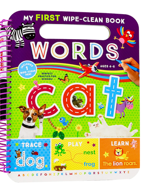 现货 可擦写单词  英文原版 My First Wipe-Clean Words 进口原版图书 儿童书籍翻页 螺旋装帧小学教辅Kidsbooks Publishing