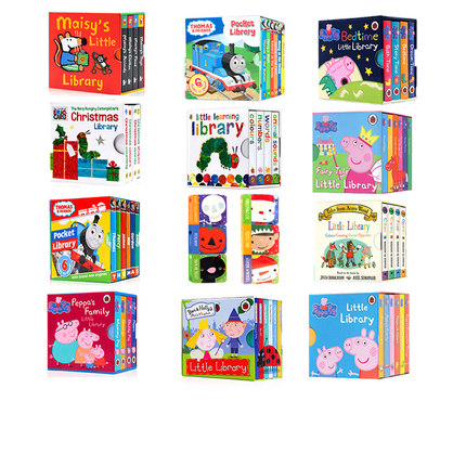 英文原版绘本手掌书系列 peppa pig Bedtime Little Library小猪佩奇/好饿的毛毛虫/小鼠波波英文绘本幼儿童启蒙早教益智纸板书