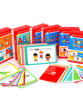 Flash Cards英文原版 配套字卡6盒ready set learn Sight Words常用词ABC字母发音学前启蒙高效英语闪卡高频词卡片