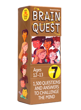 大脑任务智力开发卡片7年级 英文原版 Brain Quest Grade 7 美国全科智力问答12-13岁儿童小学生全科练习获奖系列美国进口教材教辅