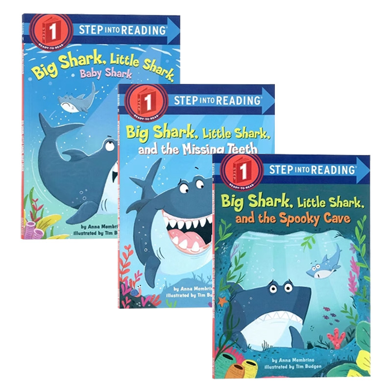 大鲨鱼小鲨鱼系列3册英文原版