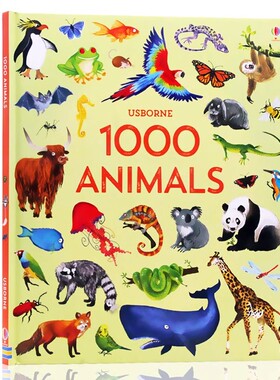 Usborne出品1000种动物 1000 things Animals 英文原版绘本 儿童认知识物动物绘本 精装大开英语绘本单词亲子共读幼儿早教英语启蒙