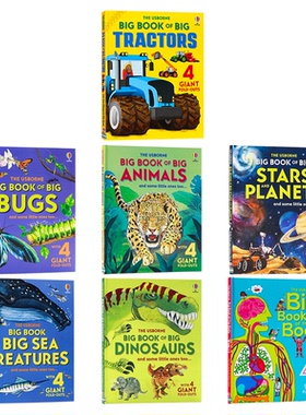 Usborne出品 大型科普大书系列 英文原版 Big Book of Big 双面超长拉页折叠书 4 giant fold-outs 儿童科普绘本超大折叠页 精装