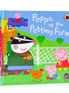 小猪佩奇在宠物农场 纸板书 Peppa Pig: Peppa at the Petting Farm 英文原版绘本 粉红猪小妹儿童阅读图画书 英语启蒙 ladybird