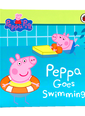 小猪佩奇去游泳英文原版绘本 Peppa Goes Swimming 粉红猪小妹Peppa Pig精装纸板书儿童英语启蒙认知亲子互动睡前图画故事书