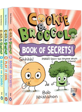 饼干和西蓝花4册套装 英文原版绘本 cookie and broccoli secrets  play cool school 儿童启蒙章节图画书 英语读物漫画彩绘读本
