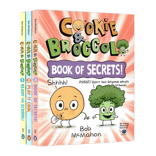 饼干和西蓝花4册套装 英文原版绘本 cookie and broccoli secrets  play cool school 儿童启蒙章节图画书 英语读物漫画彩绘读本