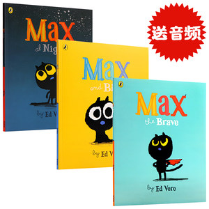 现货英文原版勇敢的麦克斯 Max the Brave 夜晚的麦克斯 Max at Night麦克斯和小鸟 Max and bird 三册幼儿情商培养儿童睡前故事书