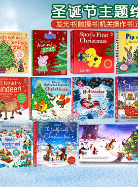 圣诞节系列绘本DK/Usborne出品 英文原版 Peep Inside Merry Christmas 幼儿童启蒙纸板机关翻翻洞洞发光发声书 英语早教亲子读物