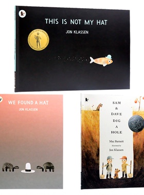 凯迪克奖和格林纳威奖获得者 Jon Klassen 3册合售 英文原版绘本 This is Not My Hat 这不是我的帽子 We Found a Hat 乔恩克拉森