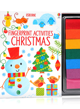 圣诞节礼物书 圣诞主题创意指印游戏书 英文原版 Fingerprint Activities Christmas 精装创意绘画DIY手指画册英语读物 儿童活动书