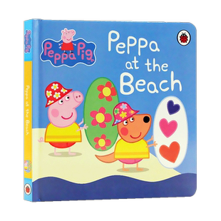小猪佩奇在海滩英文原版绘本 Peppa at the Beach 粉红猪小妹Peppa Pig精装纸板书儿童英语启蒙认知亲子互动睡前图画故事书