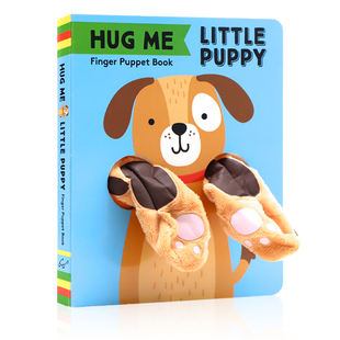 Puppy 亲子互动大开本手指玩具书幼儿英语启蒙撕不烂纸板书 绘本 Book Puppet Finger Little Hug 英文原版 抱抱我小狗手指偶书