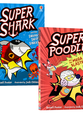 Usborne出品 解谜故事 超级贵宾犬/超级鲨鱼 英文原版绘本 Superpoodle and the Mega Blaster 全彩插画 激发想象力与创造力 平装