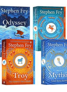 古希腊神话故事4册 英文原版小说 Mythos/Heroes/Troy/Odyssey 英雄特洛伊的故事英语文学读物Stephen Fry史蒂芬·弗莱Penguin