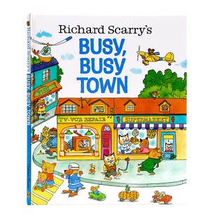 Busy 大开本Richard 绘本 精装 理查德斯凯瑞金色童书系列 Town Scarry Richard 英文原版 忙忙碌碌镇